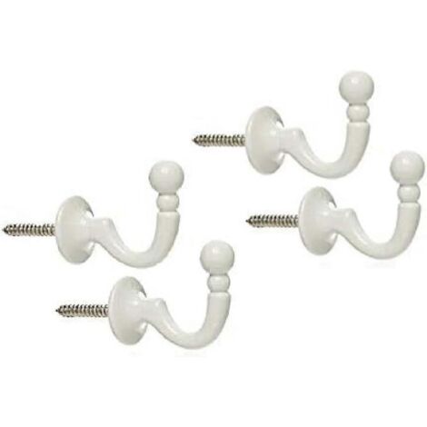 Lot de 4 crochets pour rideaux, embrasses en forme de U, crochets robustes pour rideaux, porte, mur, cintres pour vêtements (1/4)