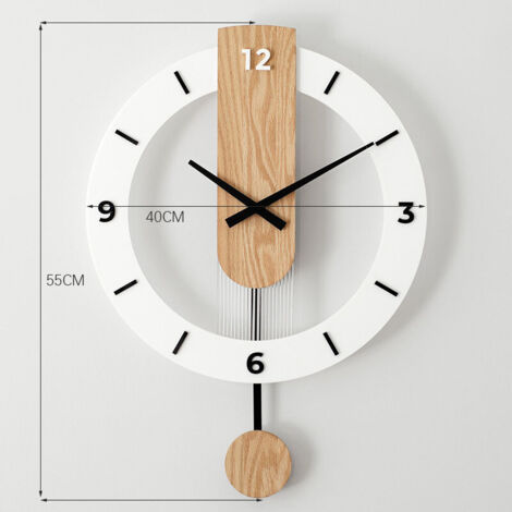 Horloge murale en bois, moderne et silencieuse, grande décoration pour la cuisine, la maison, le salon et la chambre.