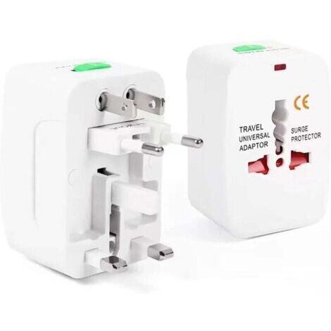 Houhence – Adaptateur de voyage universel – Compatible 100V-240V – 2 ports USB pour chargement simultané – Protection de fusible intégrée (1/5)
