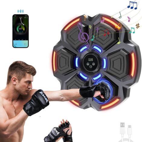 Machine de boxe musicale pour adultes - Boxeur mural musical 9 vitesses avec gants de boxe Bluetooth (1/5)