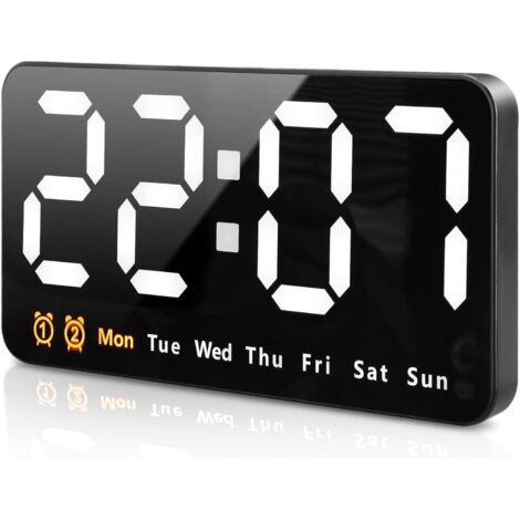 Grande horloge murale numérique LED avec 3 niveaux de luminosité réglables (1/5)