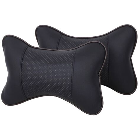 2 oreillers cervicaux de voiture en cuir PU, Oreiller de soutien pour la nuque, Appui-tête (1/4)