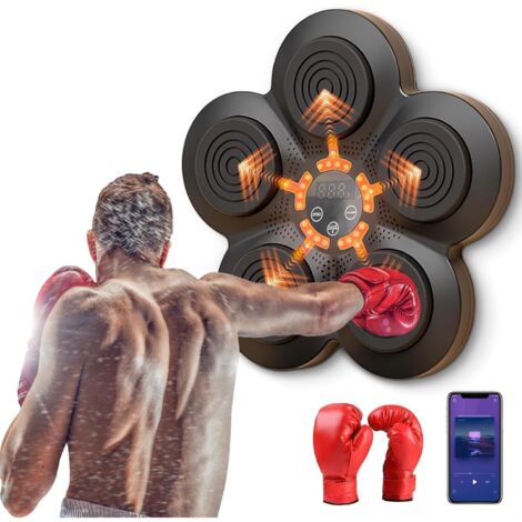 Boxe musicale, appareil de boxe électronique portable avec écran, gants de boxe électroniques Bluetooth A+ pour adultes