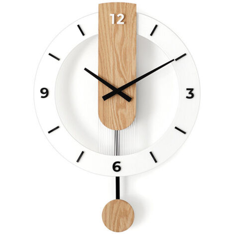 Horloge murale en bois, moderne et silencieuse, idéale pour la cuisine, la maison, le salon et la chambre