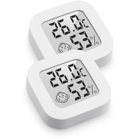 Ensemble de 2 pièces Thermomètre-hygromètre numérique LCD intérieur/extérieur (1/5)