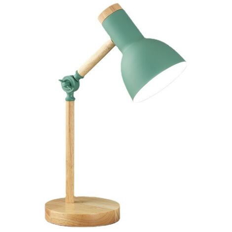 Lampe de table, petite lampe de table en bois, lampe de table en bois réglable, veilleuse en bois tricolore, lampe de table avec protection des yeux, idéale pour les résidences étudiantes