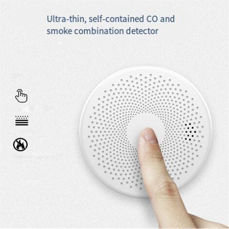Détecteur de fumée et de monoxyde de carbone Tuya WiFi 2-en-1 avec application Smart Life et alarme incendie intégrée. (1/5)