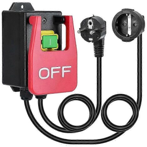 Interrupteur marche/arrêt monophasé 220 V avec large butée pour arrêt d'urgence rapide (prise UE). (1/5)