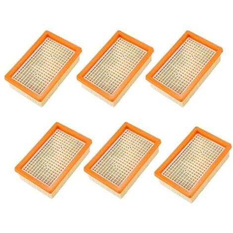 Lot de 6 filtres pour aspirateur Karcher MV4, MV5, MV6, WD4, WD5 et WD6 - Pièces détachées pour filtre à foie (1/5)