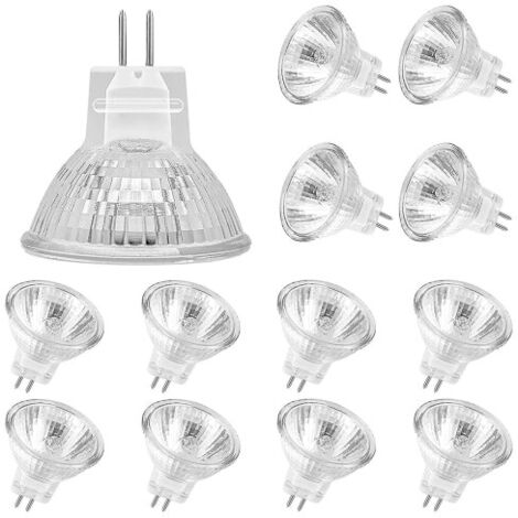 Ampoules halogènes MR11 (lot de 15), ampoule halogène GU4 12 V 20 W, ampoule MR11 GU4 à lumière chaude et à intensité variable pour plafonnier (1/5)