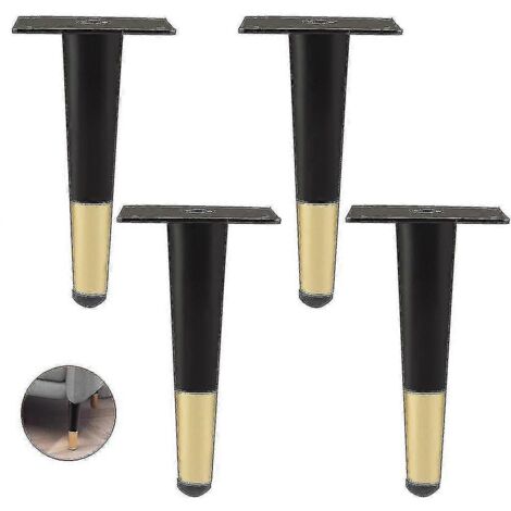 Ensemble de 4 pieds de meubles, pieds inclinables pour canapé, pieds de table, pieds d'armoire, pieds de chevet en métal, pour tables basses, armoires et canapés, capacité de charge 300 kg - 15 cm (1/5)