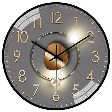 Horloge murale moderne 20 cm, silencieuse, à piles, pour salon, chambre, cuisine, bureau, salle de classe (1/5)