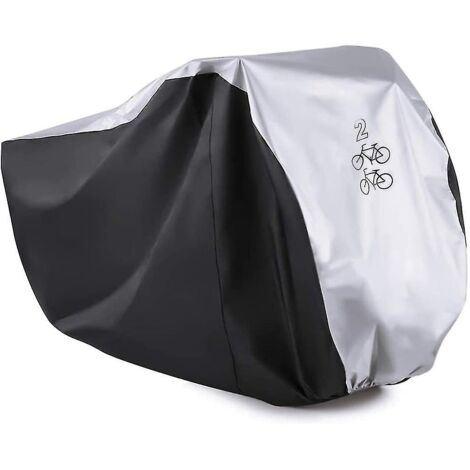 Housse de vélo double 190t en nylon pour 2 vélos, idéale pour vélo, scooter, protection contre la pluie, les fourmis et les UV (1/5)