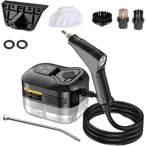 Nettoyeur vapeur pour la maison et la voiture - Nettoyeur vapeur portatif à pression 2500 W Chauffe en 15 secondes 6 niveaux de vapeur Réservoir d'eau de 1,2 L - Idéal pour un nettoyage en profonde