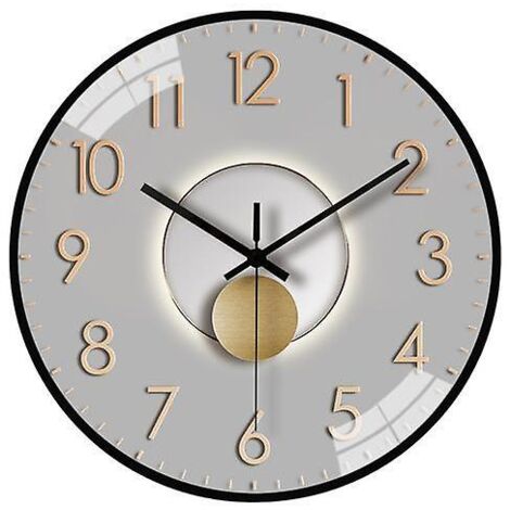 Horloge murale moderne de 20 cm, silencieuse, sans tic-tac, à piles, à fixer au mur, pour salon, chambre, cuisine, bureau ou salle de classe (1/5)