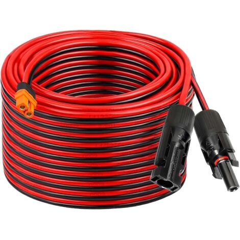 Câble adaptateur XT60i-F (12 AWG, 6 m) pour cellule solaire et générateur solaire portable. (1/5)