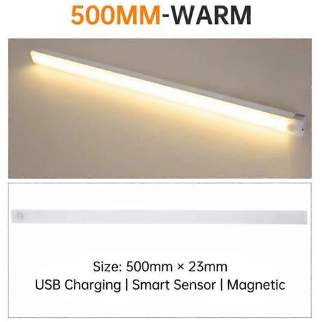 Lampe de chevet LED sans fil avec détecteur de mouvement, 500 mm, blanc chaud, pour sous-meuble, placard ou plan de travail. (1/5)