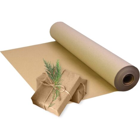 LYERCW - Papier kraft écologique (380 mm x 30 m) - Biodégradable et recyclable - Rouleau de papier cadeau multi-usages avec une finition haut de gamme et rustique - Idéal pour emballer les cadeaux (1/3)