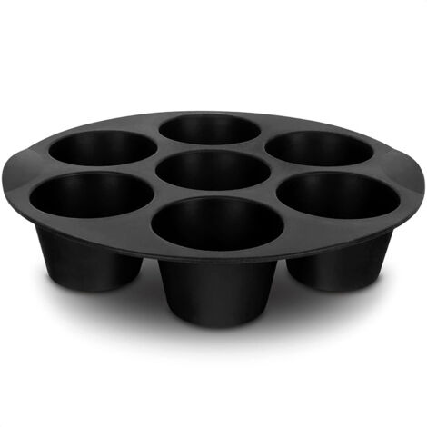 LYERCW - Moule à muffins en silicone pour friteuse à air, accessoires pour friteuse à air, moule à gâteau, moule à pâtisserie en silicone pour micro-ondes de 20 cm (8 pouces). (1/5)