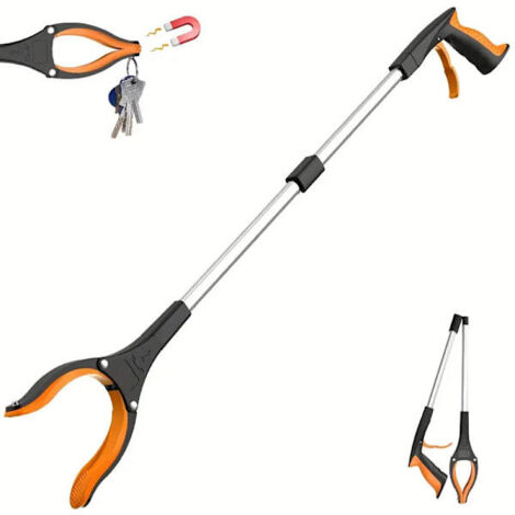 LYERCW - Pince à déchets KY-Tech 81 cm pour adultes, pliable et aimantée, idéale pour les personnes handicapées (orange).
