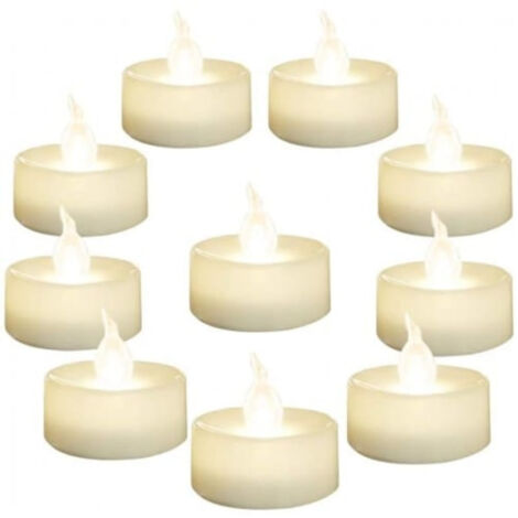 LYERCW - Bougies chauffe-plat LED avec télécommande, lot de 10 (1/5)