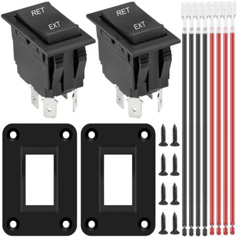 Interrupteur de polarité inverse instantané de 2 pièces 12V 20A DPDT 4 broches 3 positions ON-OFF-ON Interrupteur de bascule de jack d'alimentation Interrupteur de moteur RV KCD2 (1/5)