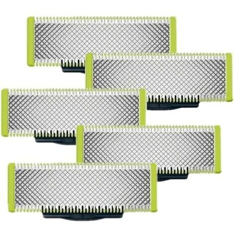 Lot de 5 Applicable à OneBlade-Lames de rechange, pour rasoir/tondeuse électrique OneBlade, acier inoxydable robuste, taille, stylisation et rasage,OneBlade QP2520 QP2523 QP2530 QP6510 QP6523 QP220 (1/5)