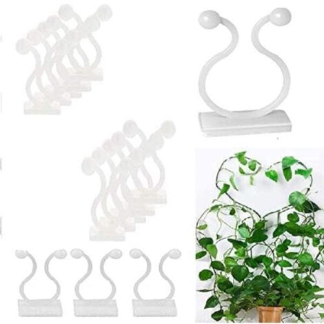 Lot de 50 clips adhésifs pour plantes grimpantes (blanc, taille moyenne) (1/5)
