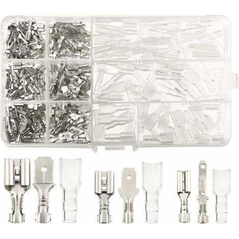 Odipie – Kit de 270 cosses électriques à sertir – Connecteurs mâles et femelles 2.8mm, 4.8mm, 6.3mm – Cuivre pour excellente conductivité (1/5)