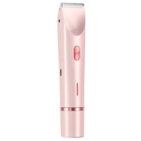 Tondeuse bikini électrique 2 en 1 pour femmes, étanche, épilation des jambes, bras, aisselles et visage, rose, double tête, connecteur Type-C rose