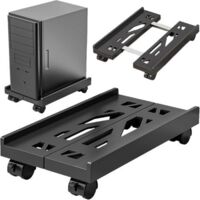 Houhence – Support PC sous bureau réglable 20-30 cm – Charge max 30 kg – 4 roues pivotantes ABS – Ventilation optimale pour unité centrale