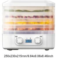 Déshydrateur de fruits et légumes avec 5 plateaux réglables, pour fruits, viandes