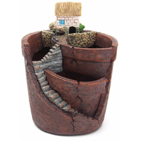 Pot de fleurs Microlandschaft, jardin suspendu, univers féérique, plante succulente en pot, maison pour plantes, décoration en résine (1/5)