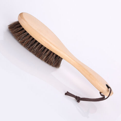 Brosse à chaussures en crin de cheval en gros, avec manche, pouvant être suspendue. Brosse d'entretien pour le démêlage et le nettoyage des chaussures en crin de cheval, brosse douce pour les poils. (1/5)