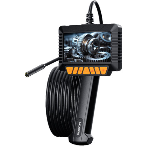 Caméra d'inspection industrielle avec écran LCD 4,3", endoscope étanche 1080p, objectif 8 mm, éclairage LED réglable, batterie rechargeable, câble semi-rigide de 2 m (1/5)