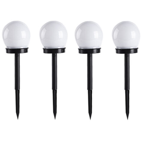 Lot de 4 ampoules LED rondes à énergie solaire pour jardin ou pelouse, avec contrôle de la lumière par induction, résistantes au feu et étanches. (1/5)