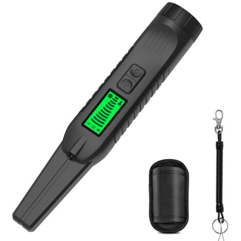 Détecteur de métaux portatif à 360°, étanche et portable, avec lumière LED, vibration et indication sonore pour bijoux, or, argent et fer. (1/5)