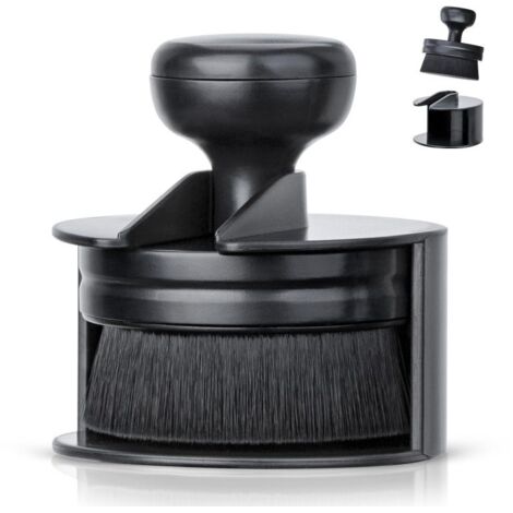 Brosse de nettoyage intérieure de voiture à tête plate non marquante, grande taille, noire (1/5)