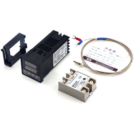 Contrôleur de température intelligent REX-C100FK02-VDN, sortie SSR + SSR-25 DA + câble M6 de 1 m (lot de 3) (1/5)