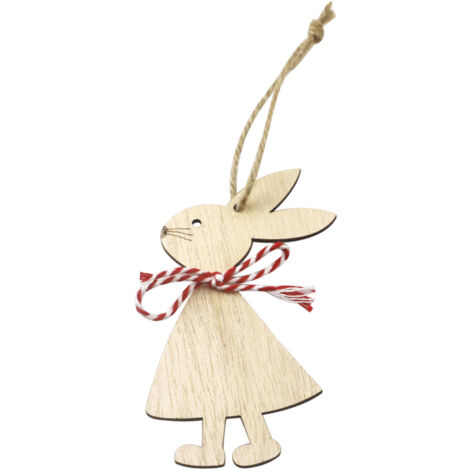 Pendentif lapin en bois, décoration à suspendre soi-même, adorable ornement de Pâques, fournitures de fête (1/5)