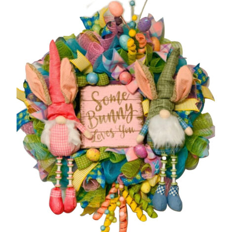 Décoration de Pâques, guirlande de lapins, couronne de fruits en mousse, accessoires de salon, ornements