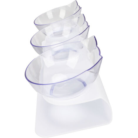 Gamelle surélevée pour chat, 3 gamelles transparentes amovibles avec protection cervicale, pour chat de compagnie (1/5)