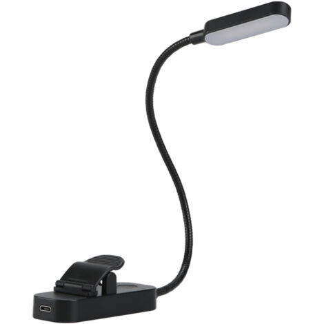 Lampe de lecture LED flexible à pince avec marque,page, lampe de lecture respectueuse des yeux, rechargeable par USB, veilleuse à intensité variable