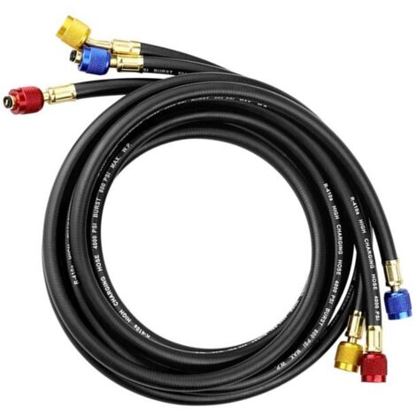 Collecteurs de CVC , Kit de tuyaux de charge de réfrigérant avec vannes, tuyau sous tension pour R134A, R410A et R22