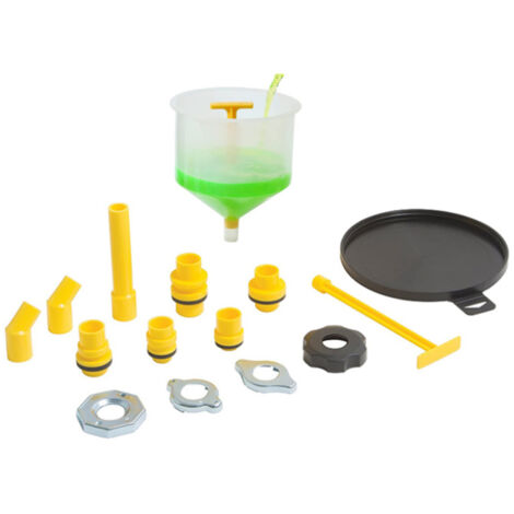 Kit 15 pièces entonnoir liquide refroidissement radiateur automobile anti-déversement avec bouchons et adaptateurs (1/5)