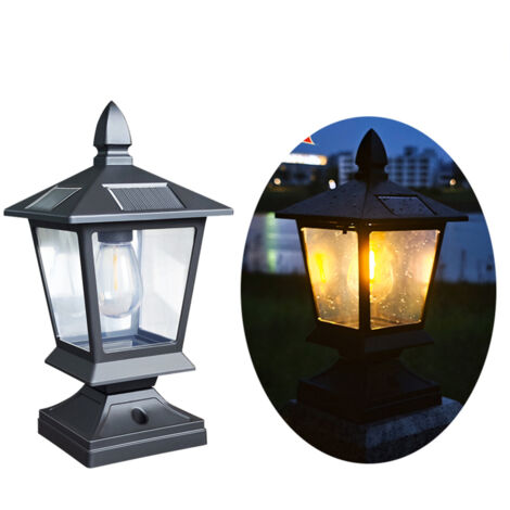 Lampe solaire de jardin, borne lumineuse pour villa, clôture, éclairage paysager extérieur étanche, 1 pièce