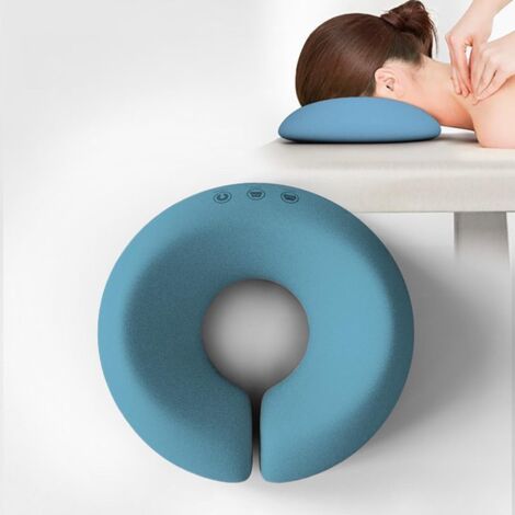 Appui tête massage lit table oreiller U confortable mousse mémoire forme bleu (1/5)
