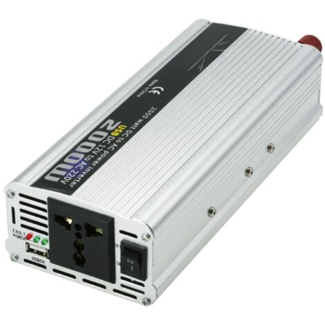 Convertisseur/chargeur portable pour voiture 2000 W CC 12 V vers CA 220 V (1/5)