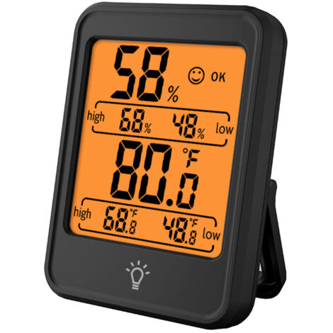Hygromètre,thermomètre numérique, indicateur de température et d'humidité intérieure avec grand écran LCD, idéal pour la maison, la chambre, le bureau ou la serre. (1/5)