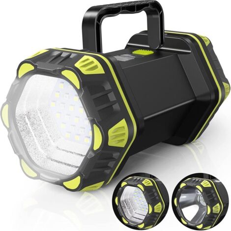 Lampe torche LED rechargeable haute puissance, 8 modes d'éclairage, projecteur portable, lanterne de camping, batterie externe 4800 mAh, étanche, lampe torche d'urgence pour activités de plein air (1/5)